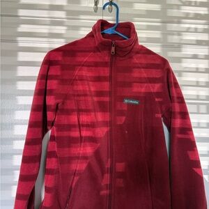 Columbia Red Full-Zip Fleece Jacket